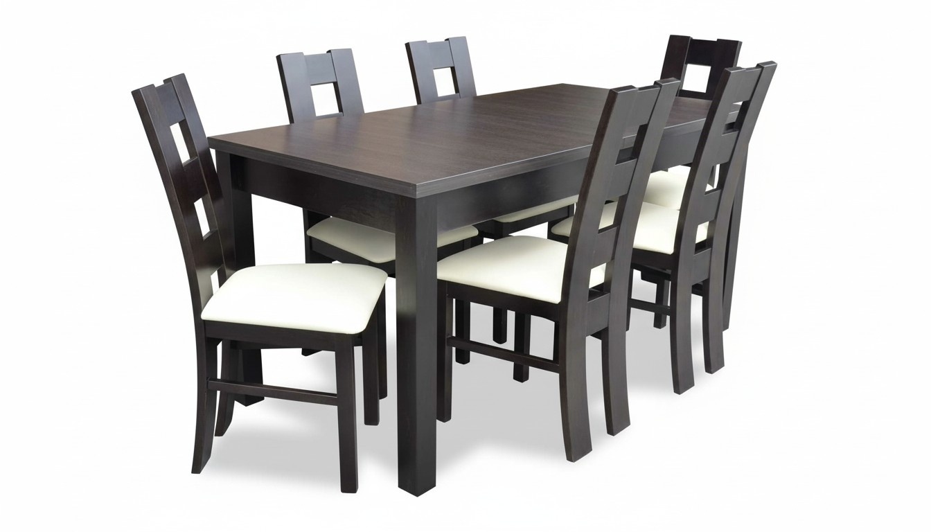 Klassischer Esstisch Tisch Holz Esszimmer Garnitur 6x Stühle Set 7 tlg.