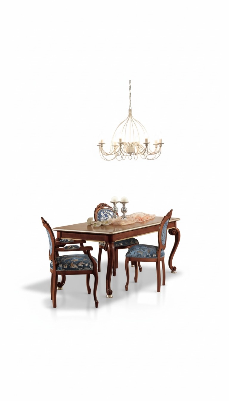 Klassischer Esszimmer Set Luxus Tisch 2x Armlehnenstühle Gruppe 5tlg