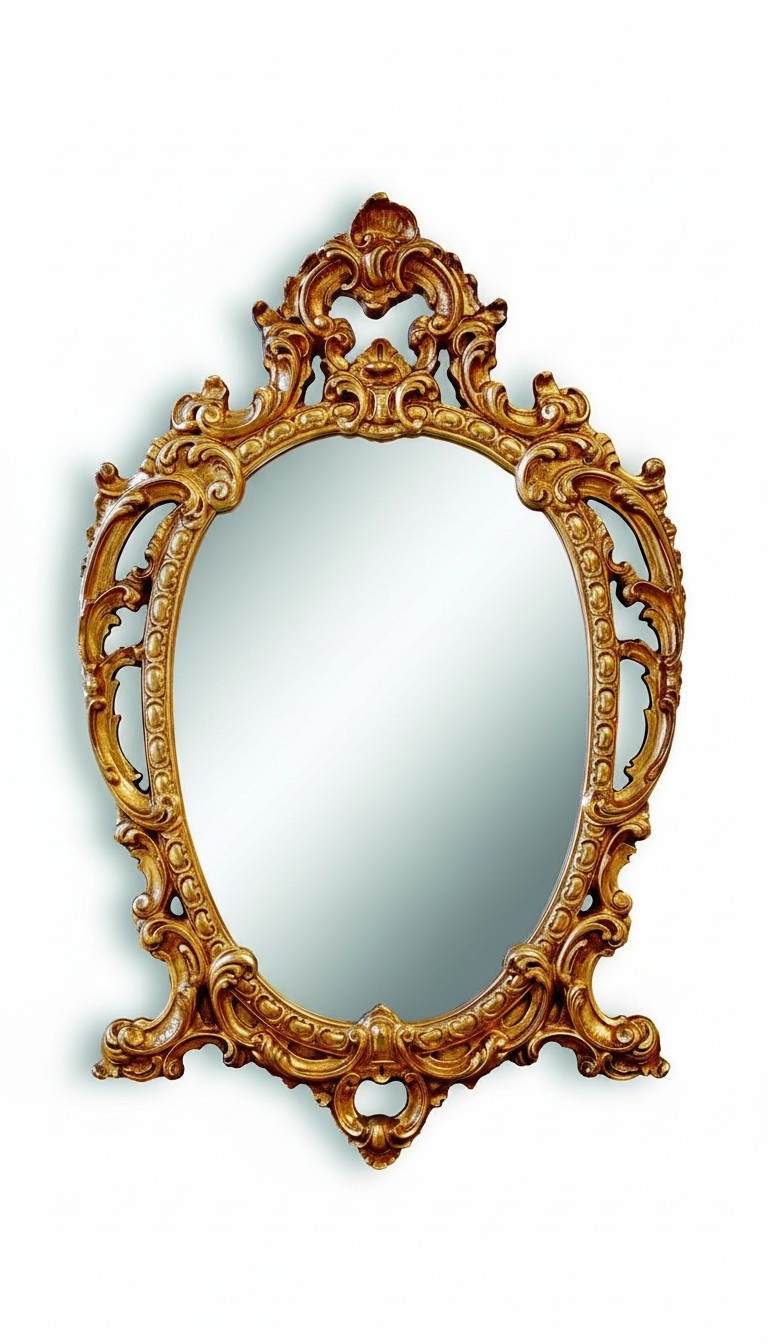 Klassischer Großer Spiegel Wandspiegel Hängespiegel Holz Gold Garderobe 64x104cm