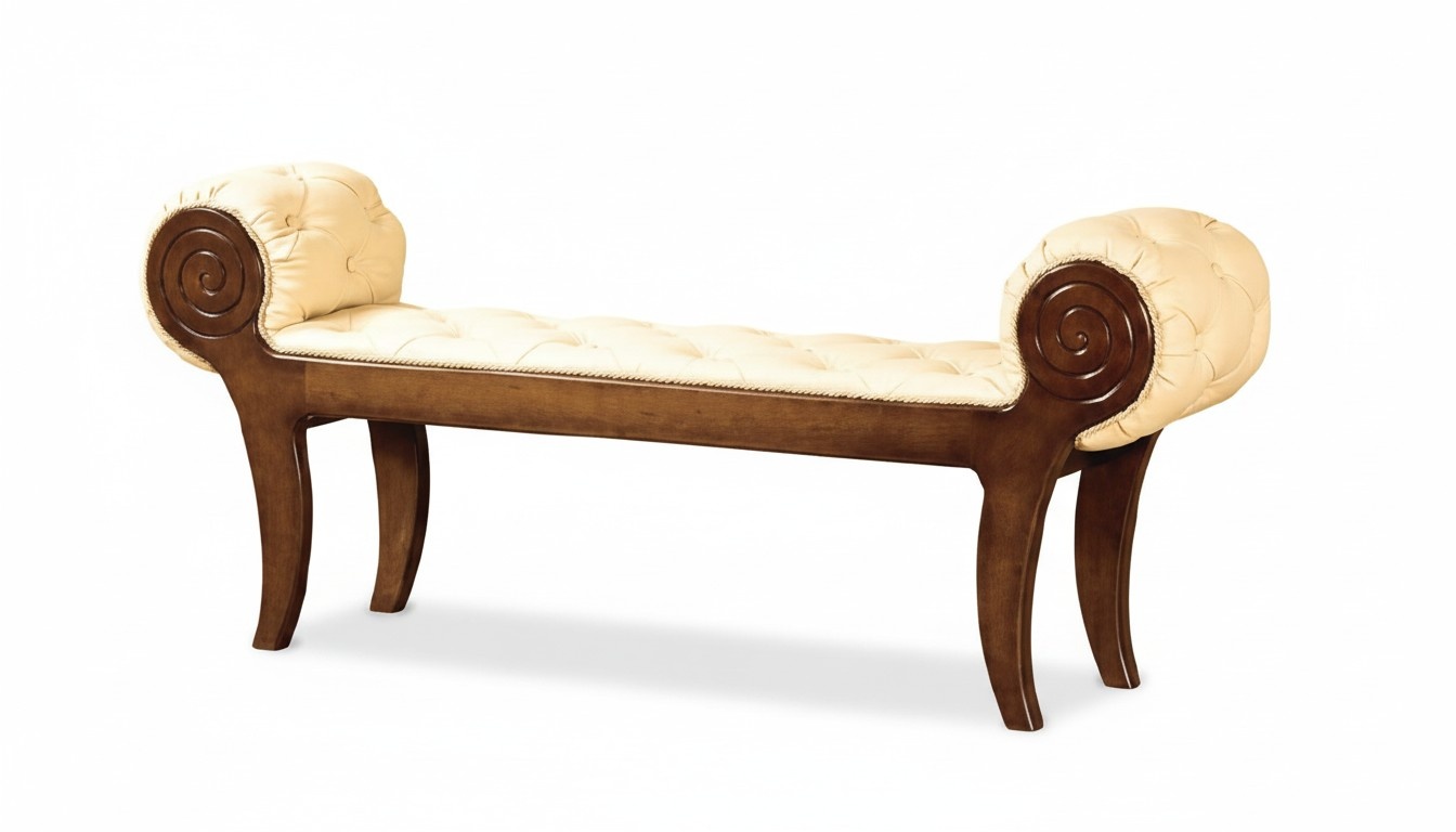 KLASSISCHER HOCKER RETRO RUSTIKAL FUßHOCKER OTTOMANE SITZBANK BANK - Model N