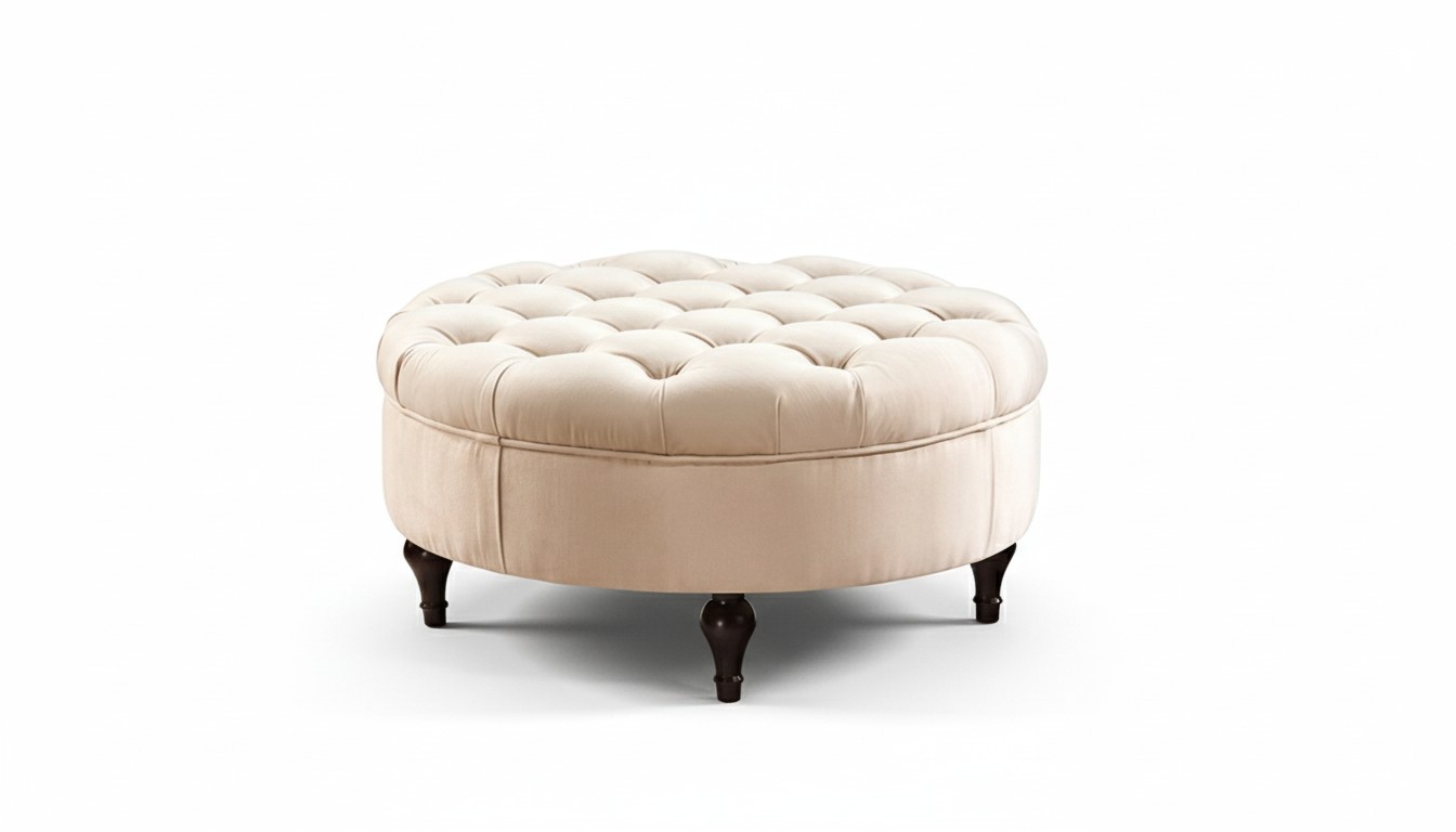 KLASSISCHER HOCKER RETRO RUSTIKAL FUßHOCKER OTTOMANE SITZBANK BANK FL-P2A