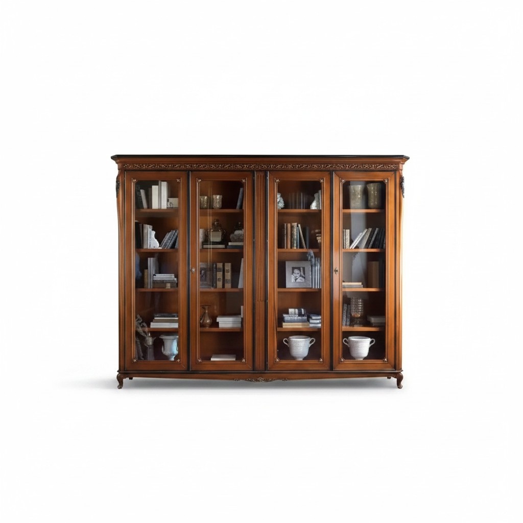 Klassischer Luxus Bücherschrank Massivholz Möbel Regalschrank Schrank