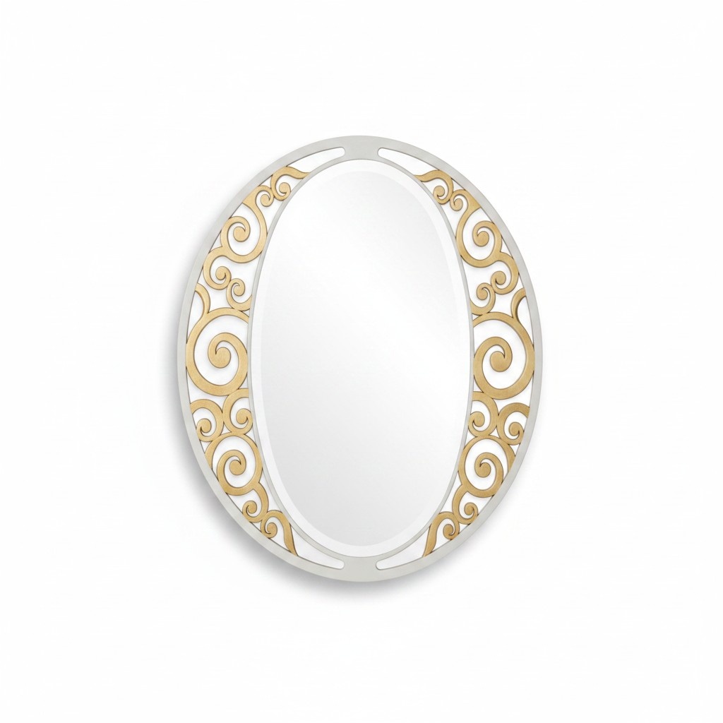 Klassischer ovaler Wandspiegel Gold Italienische Möbel Klassischer Spiegel