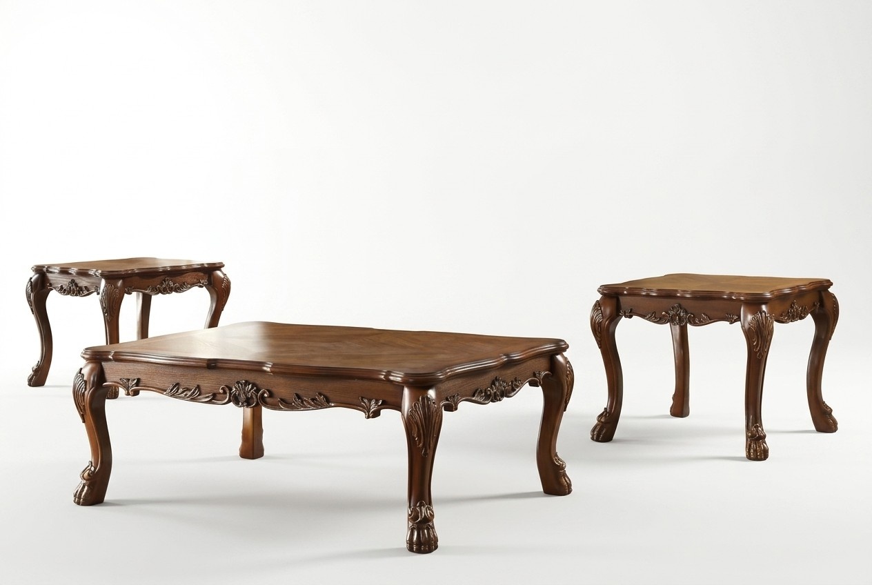 Klassischer Tisch Couchtisch Barock Beistelltisch Sofa Design Wohnzimmer Holz