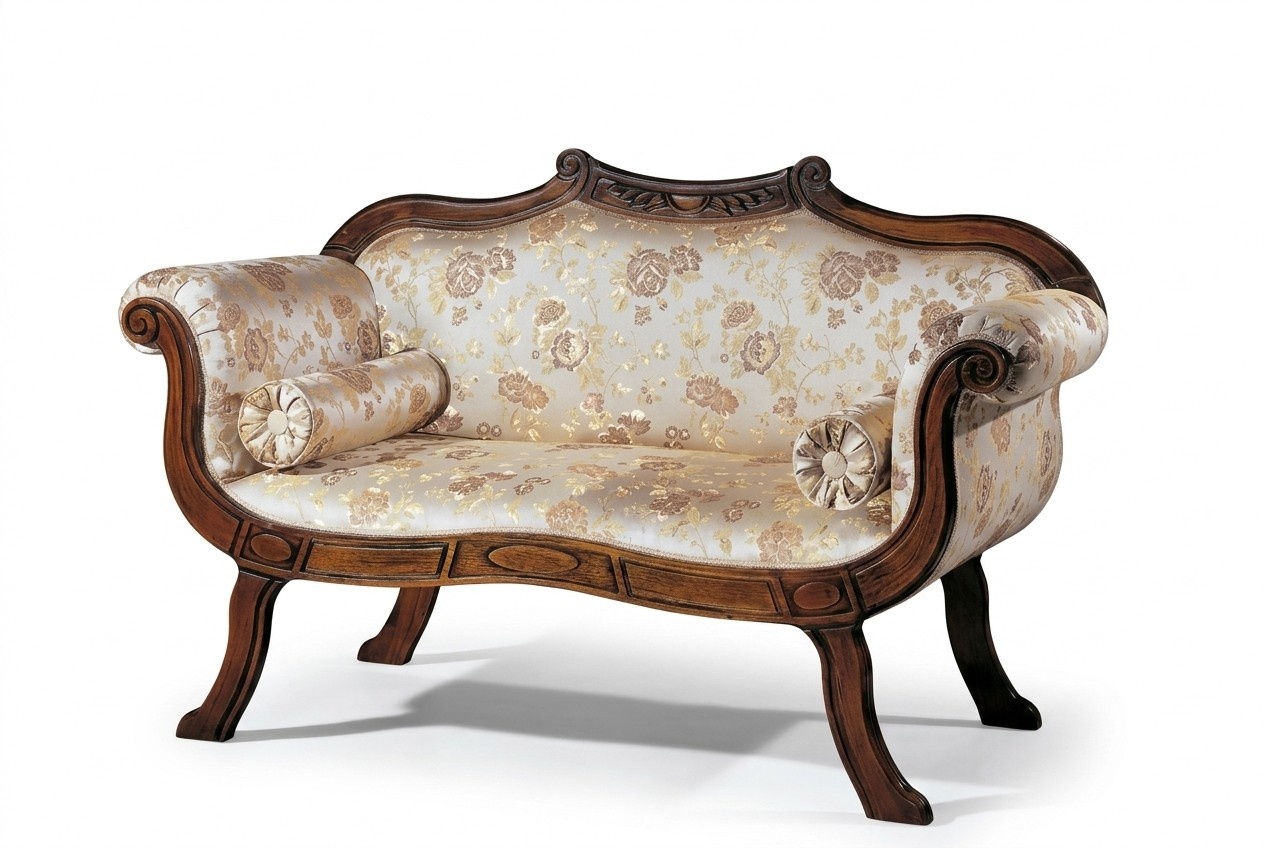 Klassischer Zweisitzer Textil Wohnzimmermöbel Luxus Sitzer Barock Stil