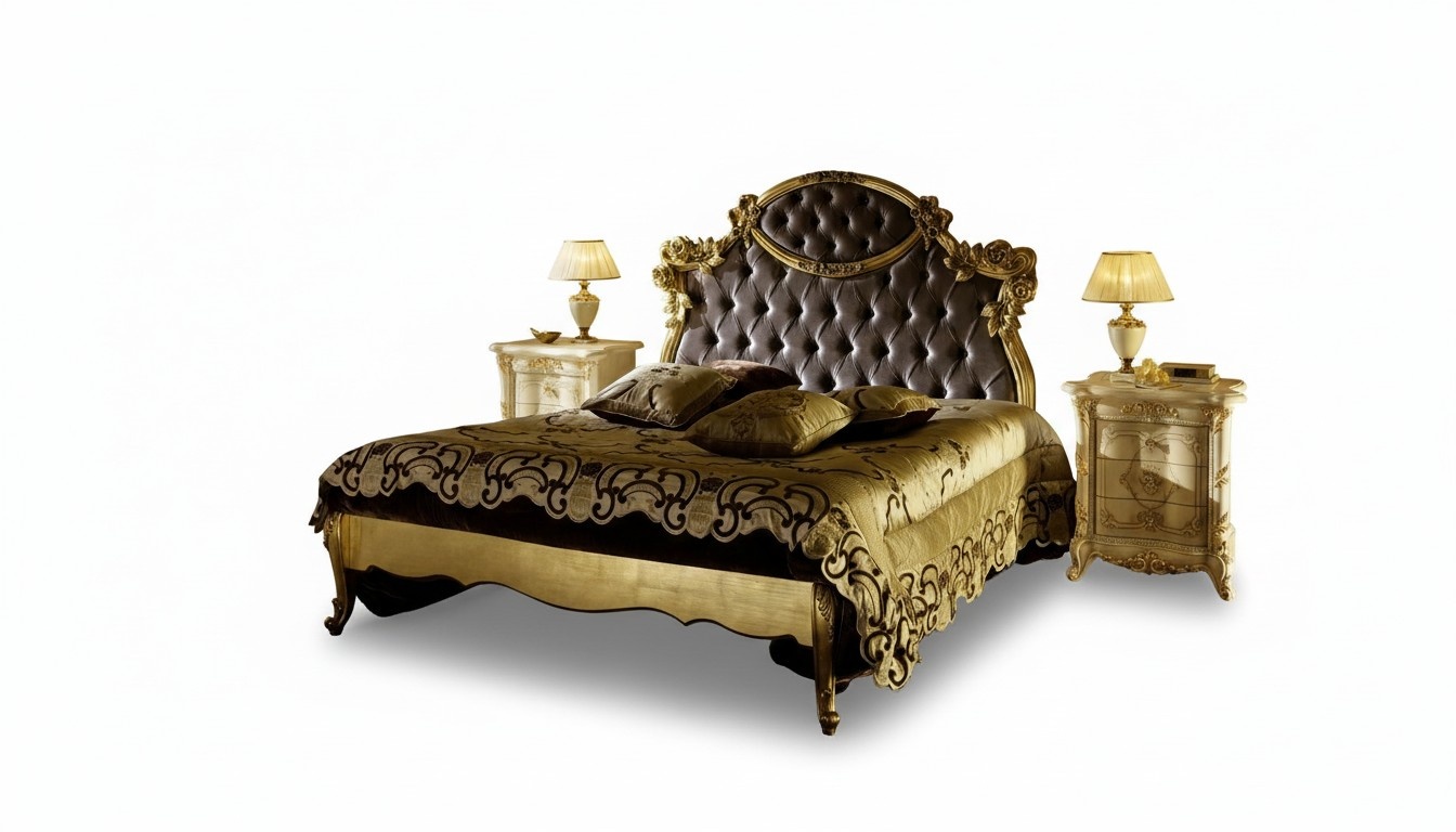 Klassisches Bett Luxus Betten Chesterfield Schlafzimmer Hotel Barock Möbel Neu