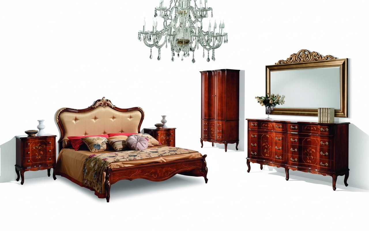 Klassisches Chesterfield Bett Möbel Swarovski Steine Doppel Polster Betten Neu