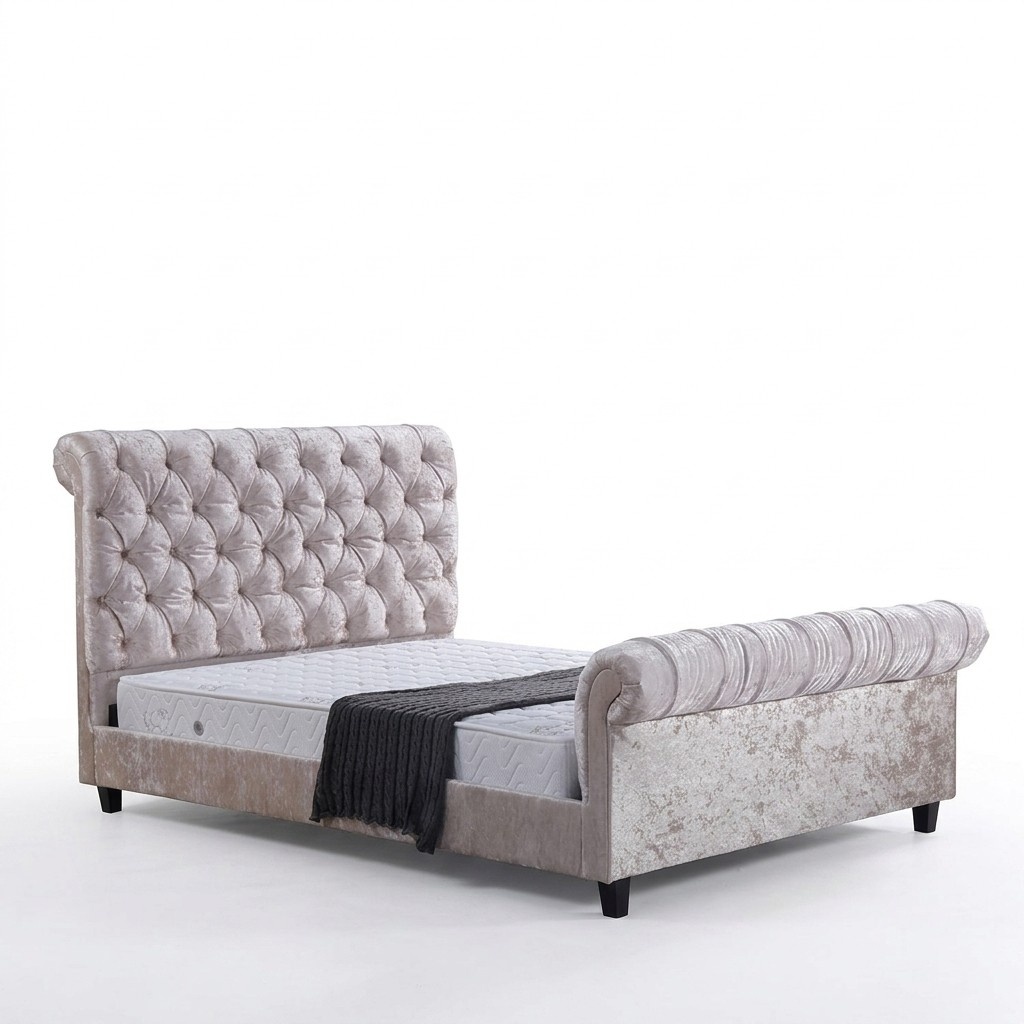 Klassisches Design Bett Polster Betten Chesterfield Textil Stoff Neu jvmoebel ®