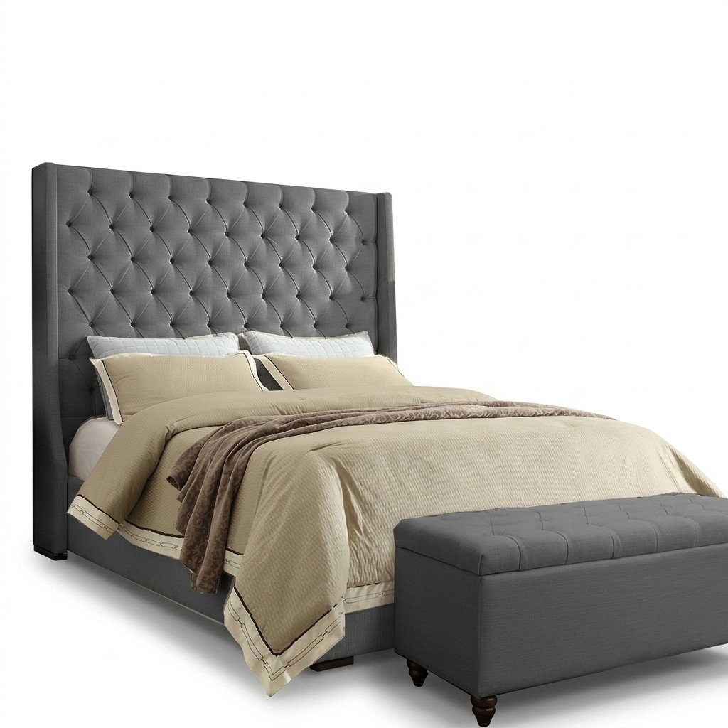 Klassisches Design Bett Polster Betten Textil 140x200cm jvmoebel ®
