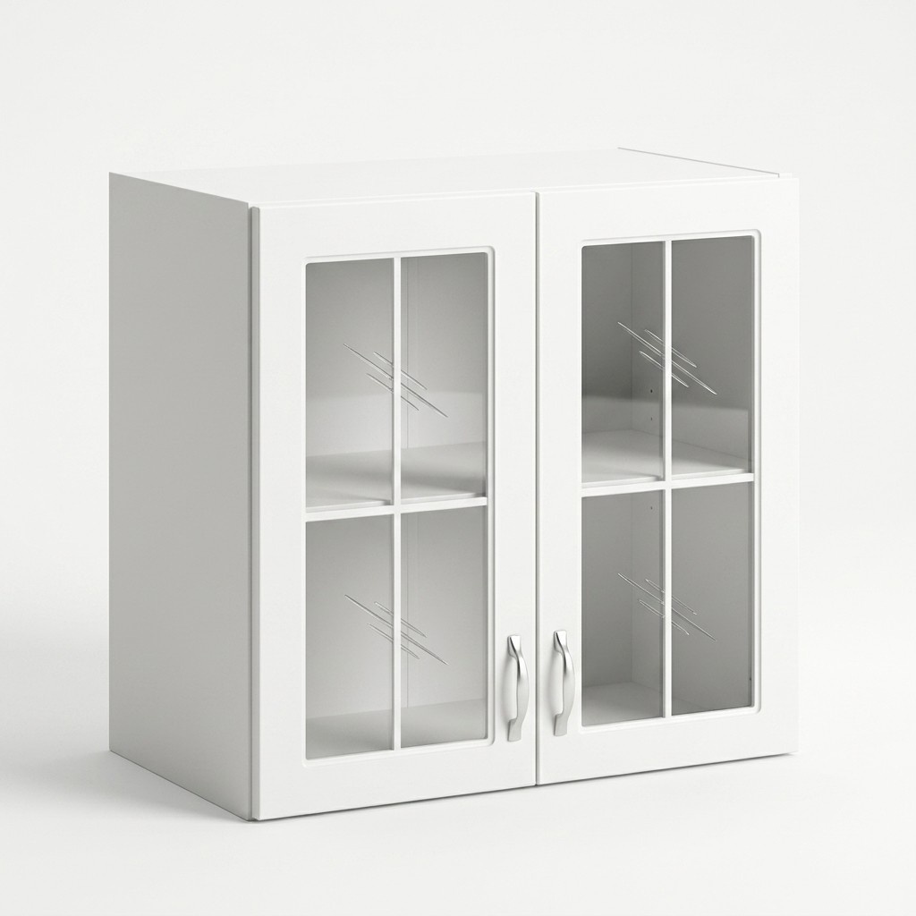 Klassisches Design der Hängevitrine aus Holz und Glas
