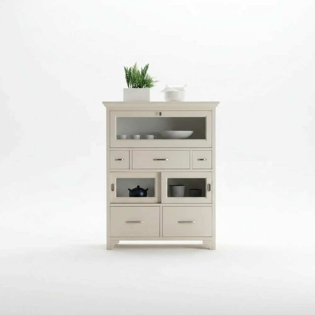 Klassisches Sideboard Holzschrank Italienische Möbel Vitrine Schrank