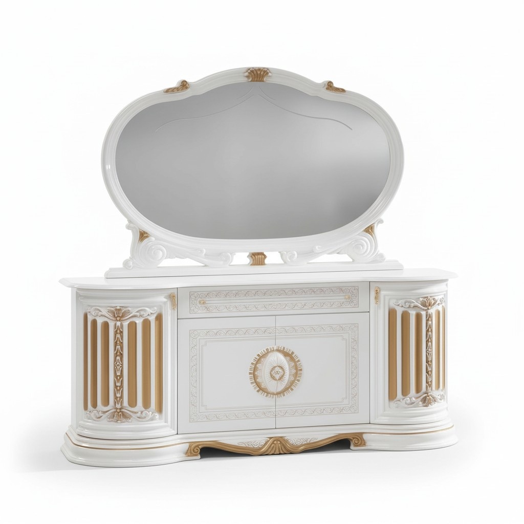 Klassisches Sideboard Kommode Anrichte Spiegel xxl Schrank Italienische Möbel