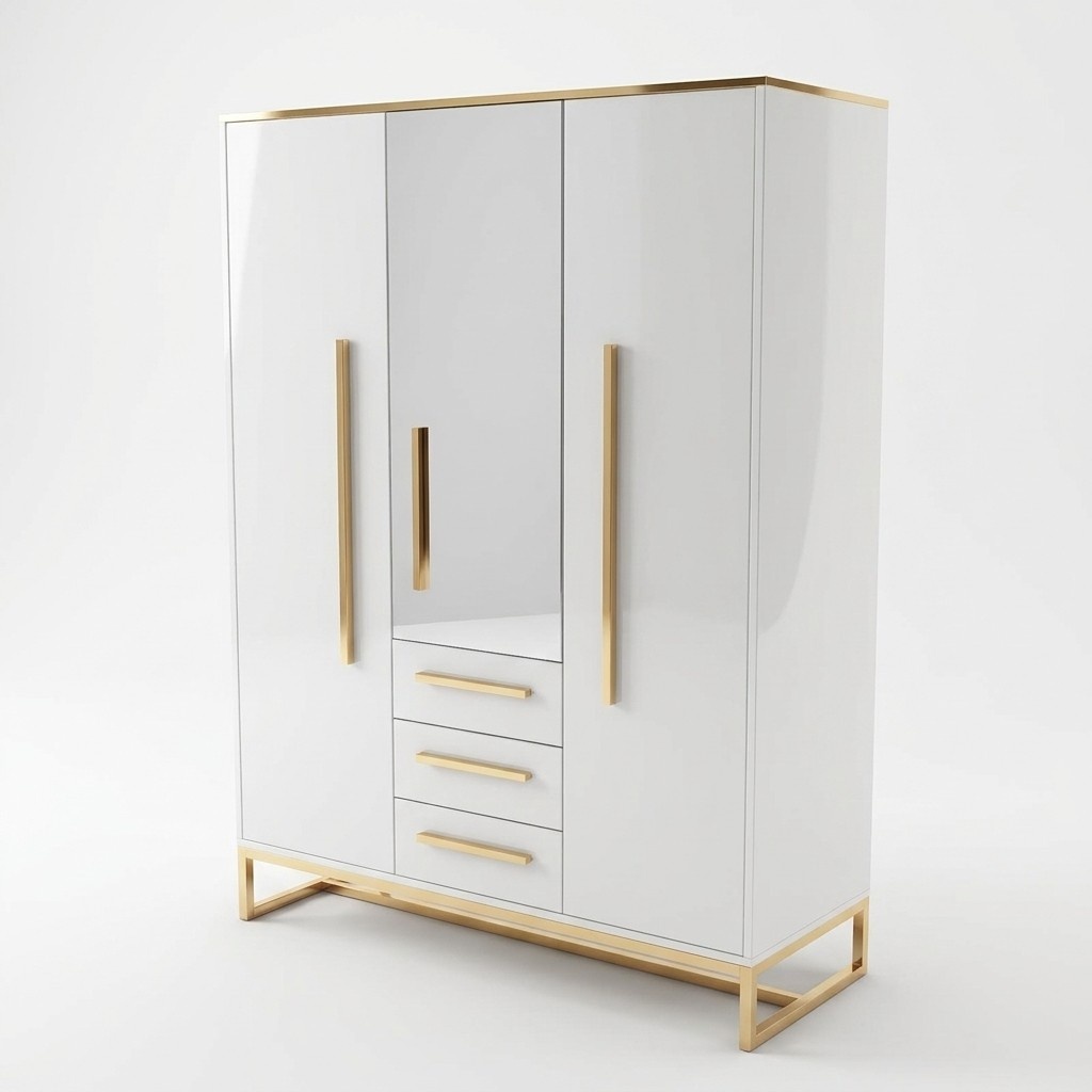 Kleider Schrank Designer Hochglanz Kleiderschränke Möbel Wohnen Holz Luxus Weiß