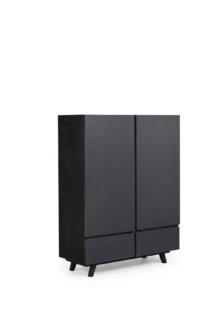 Kleider Schrank Designer Matt Kleiderschränke Möbel Wohnen Holz Schwarz