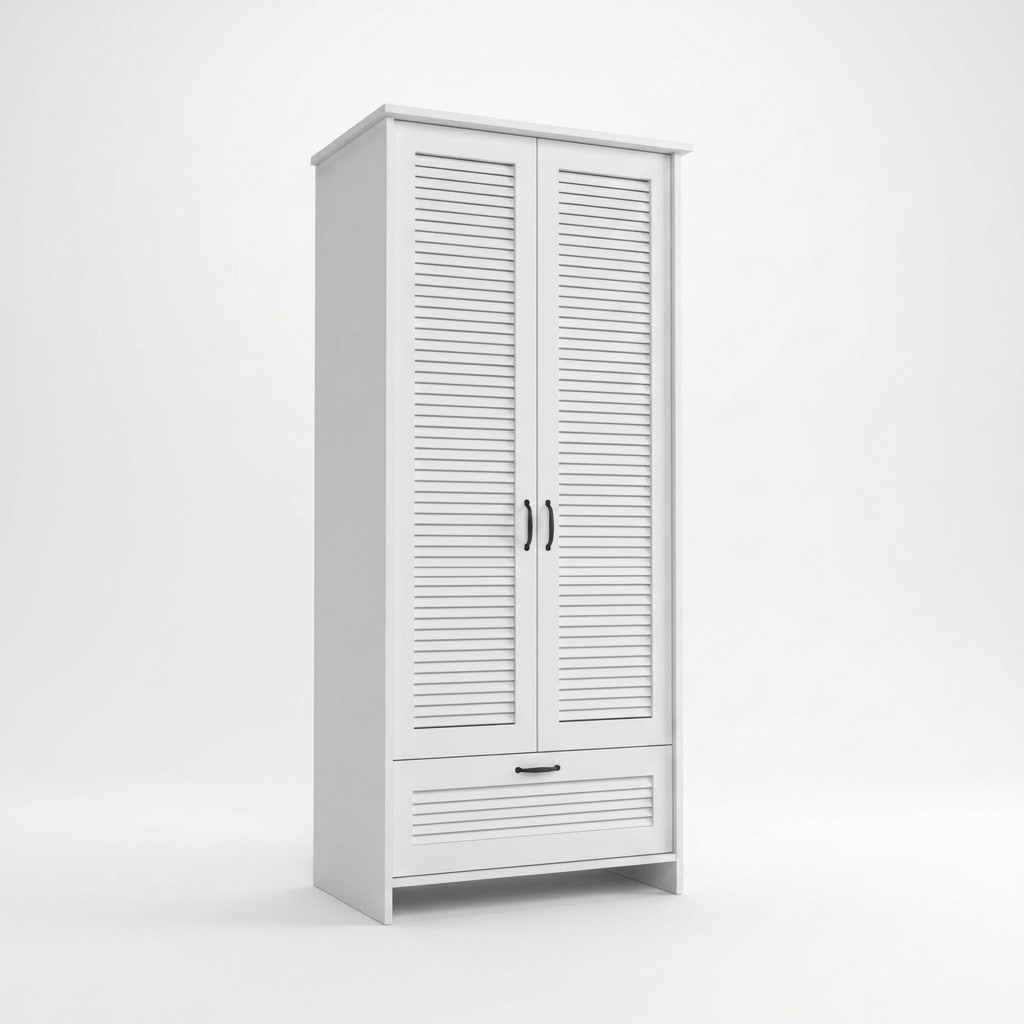Kleiderschrank aus Stoff Garderobenschrank Schublade Kleiderstange Weiß