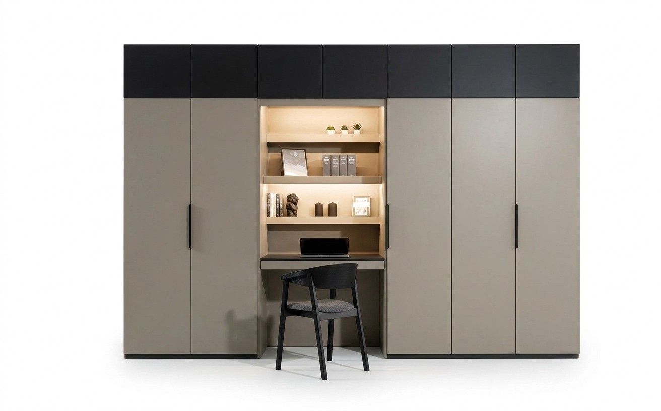 Kleiderschrank Grau Elegantes Holz Schlafzimmer Design Modern Möbel Luxus Neu