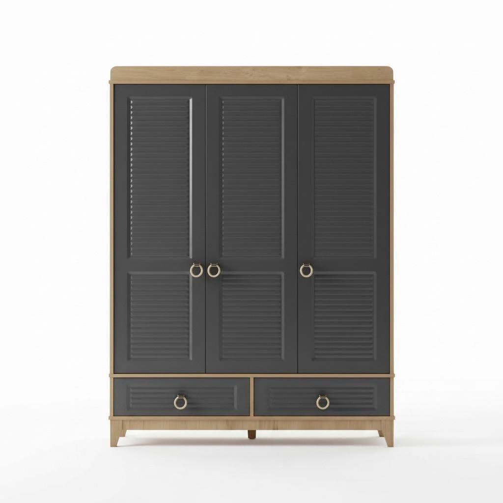 Kleiderschrank Grau Holz Schrank Design Kinderzimmer Kleiderschränke