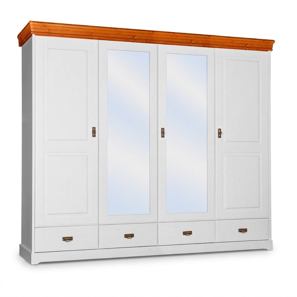 Kleiderschrank Landhaus Stil Schrank Kleider Schränke Holz Möbel Weiss Regal