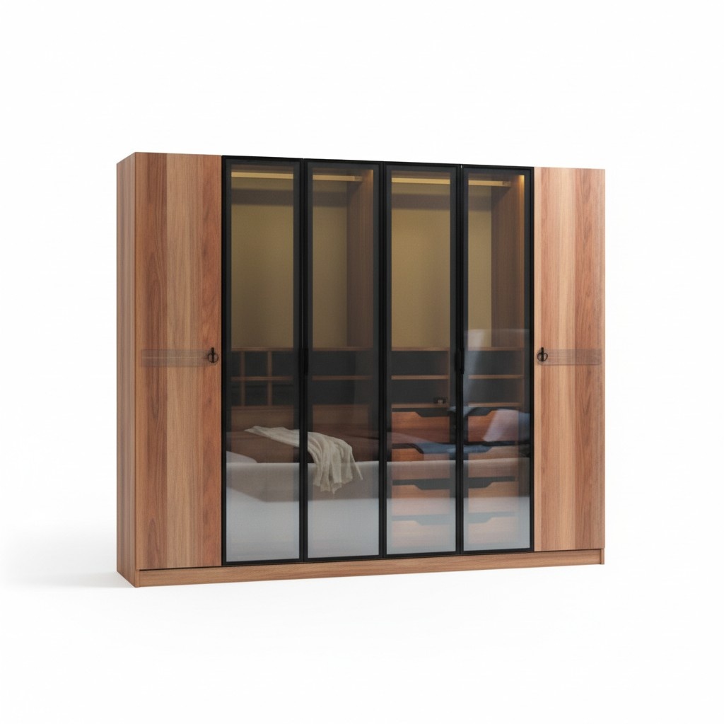 Kleiderschrank Luxus Schrank Möbel Schlafzimmer Schränke Glas Türen