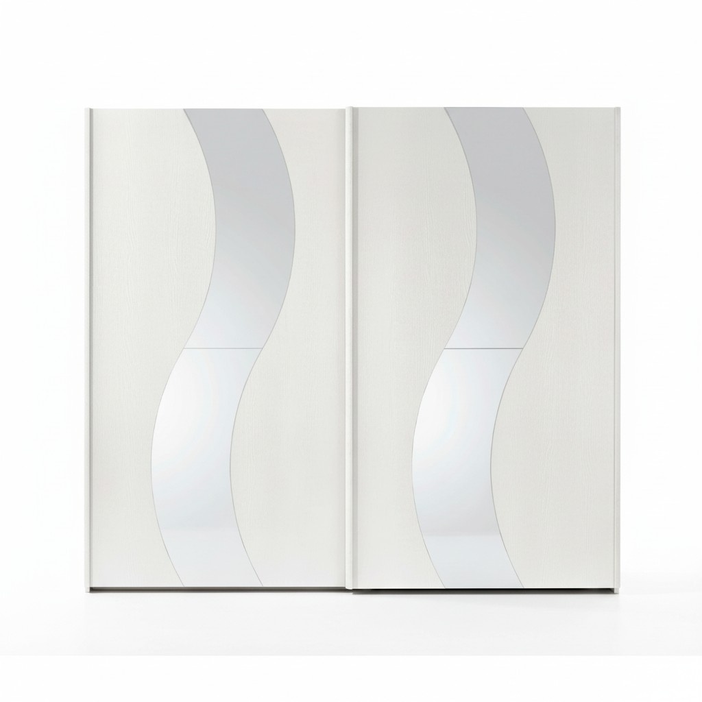 Kleiderschrank mit Schwebetüren Schlafzimmer Schrank Schränke Holz Design Modern