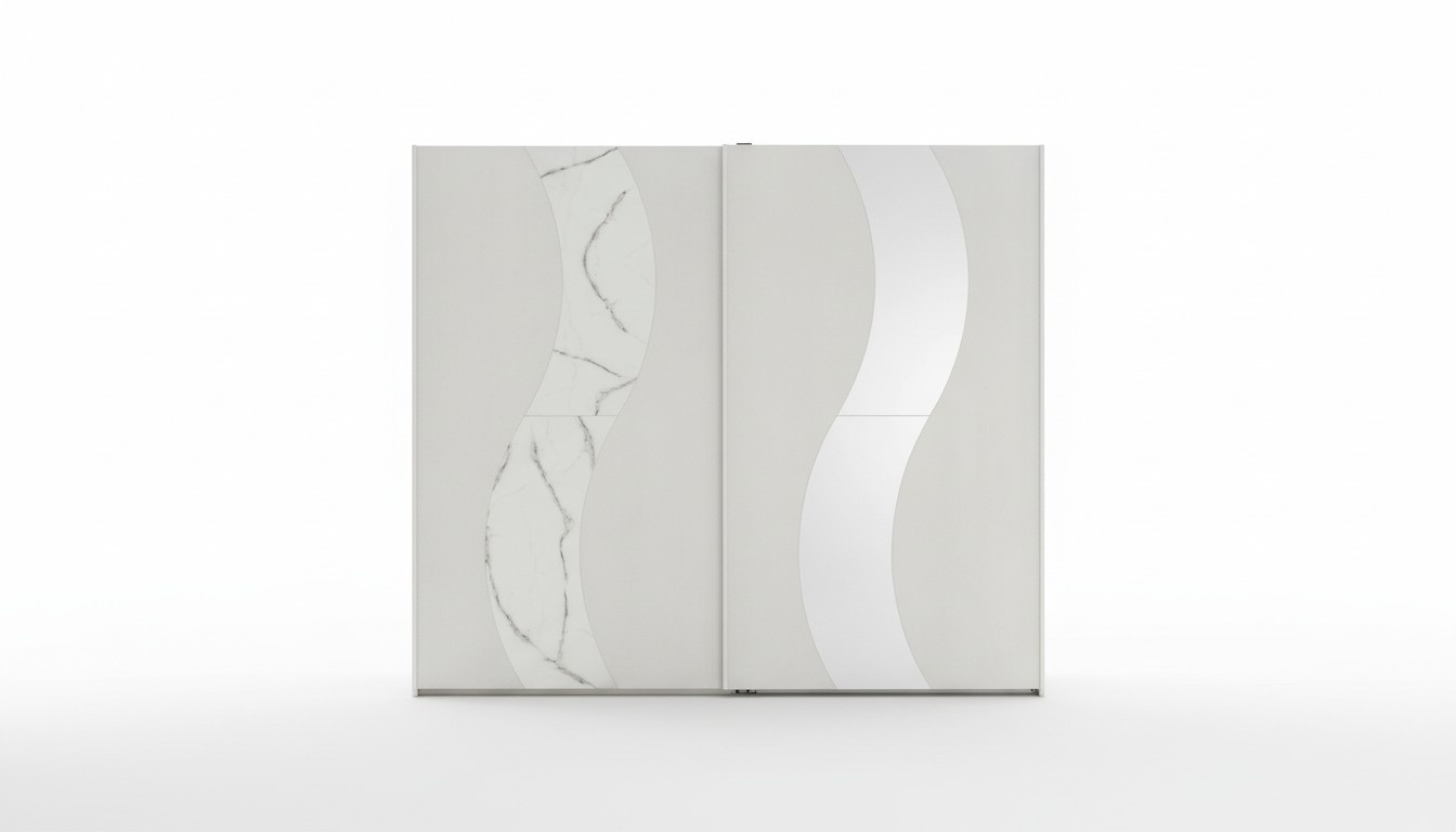 Kleiderschrank mit Schwebetüren Schlafzimmer Schrank Schränke Holz Design Modern