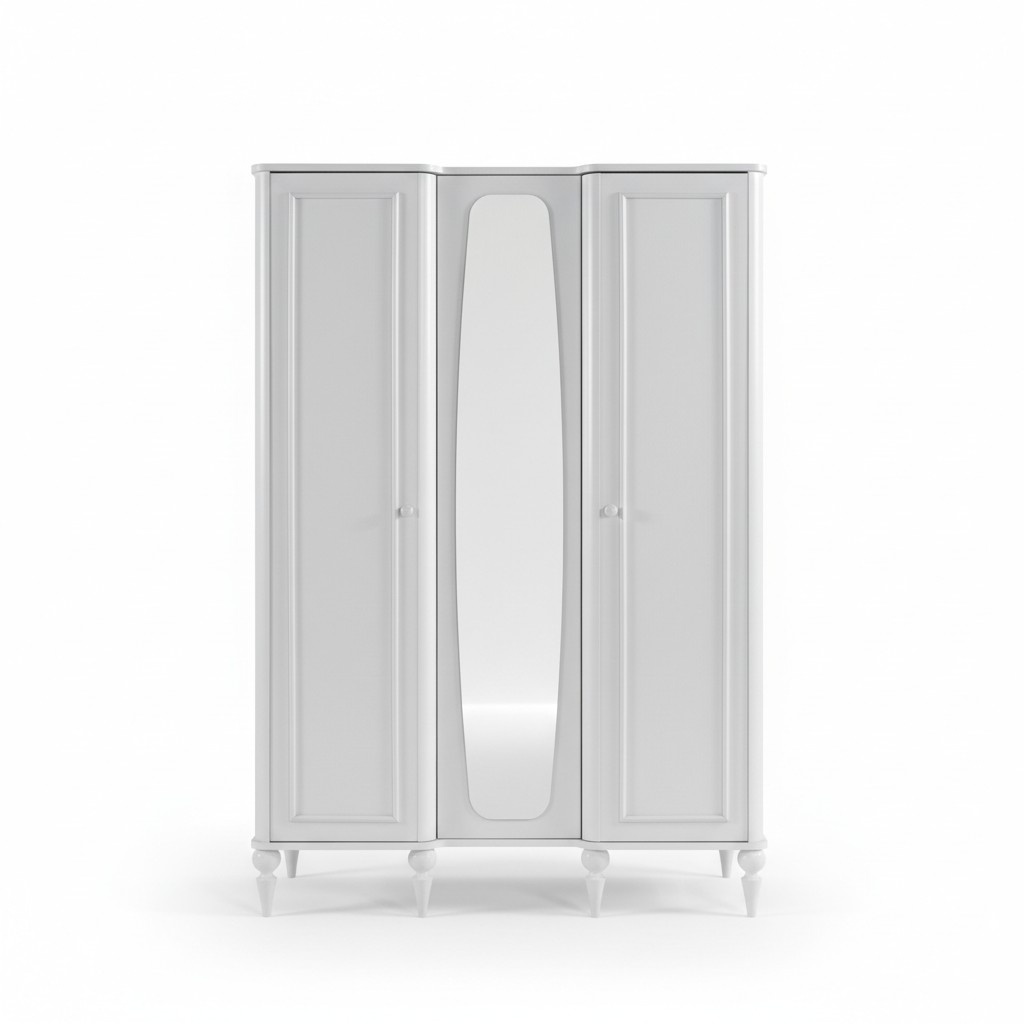 Kleiderschrank mit Spiegel Moderne Weiße Schlafzimmer Schrank Schränke