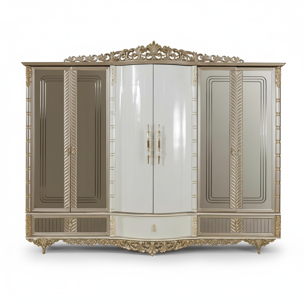 Kleiderschrank Schlafzimmer Sechstüriger Schrank Holz Schlafzimmer