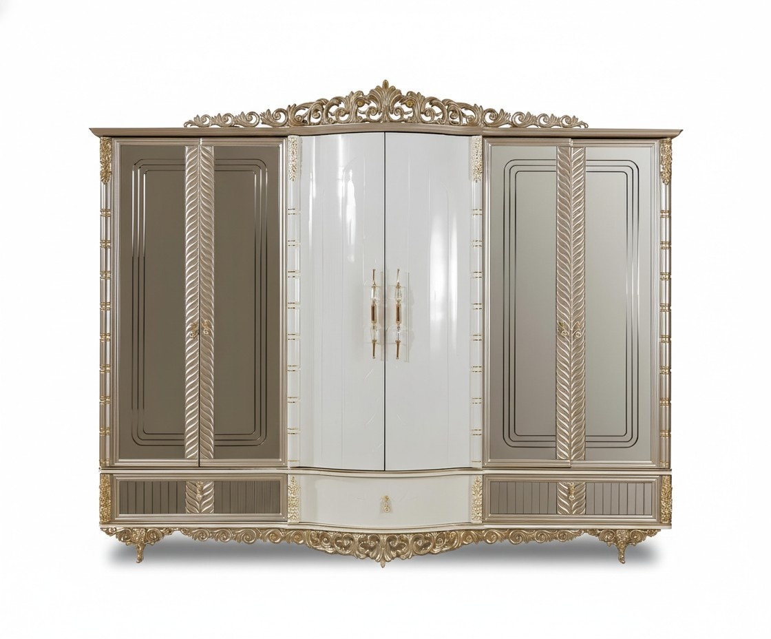 Kleiderschrank Schlafzimmer Sechstüriger Schrank Holz Schlafzimmer