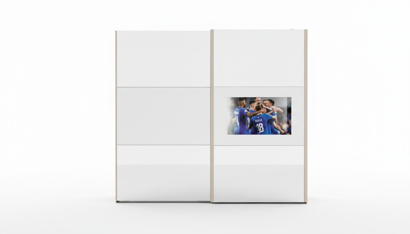 Kleiderschrank Schränke Kleider Schrank Luxus Holz Schwebetüren tv mit Fernseher