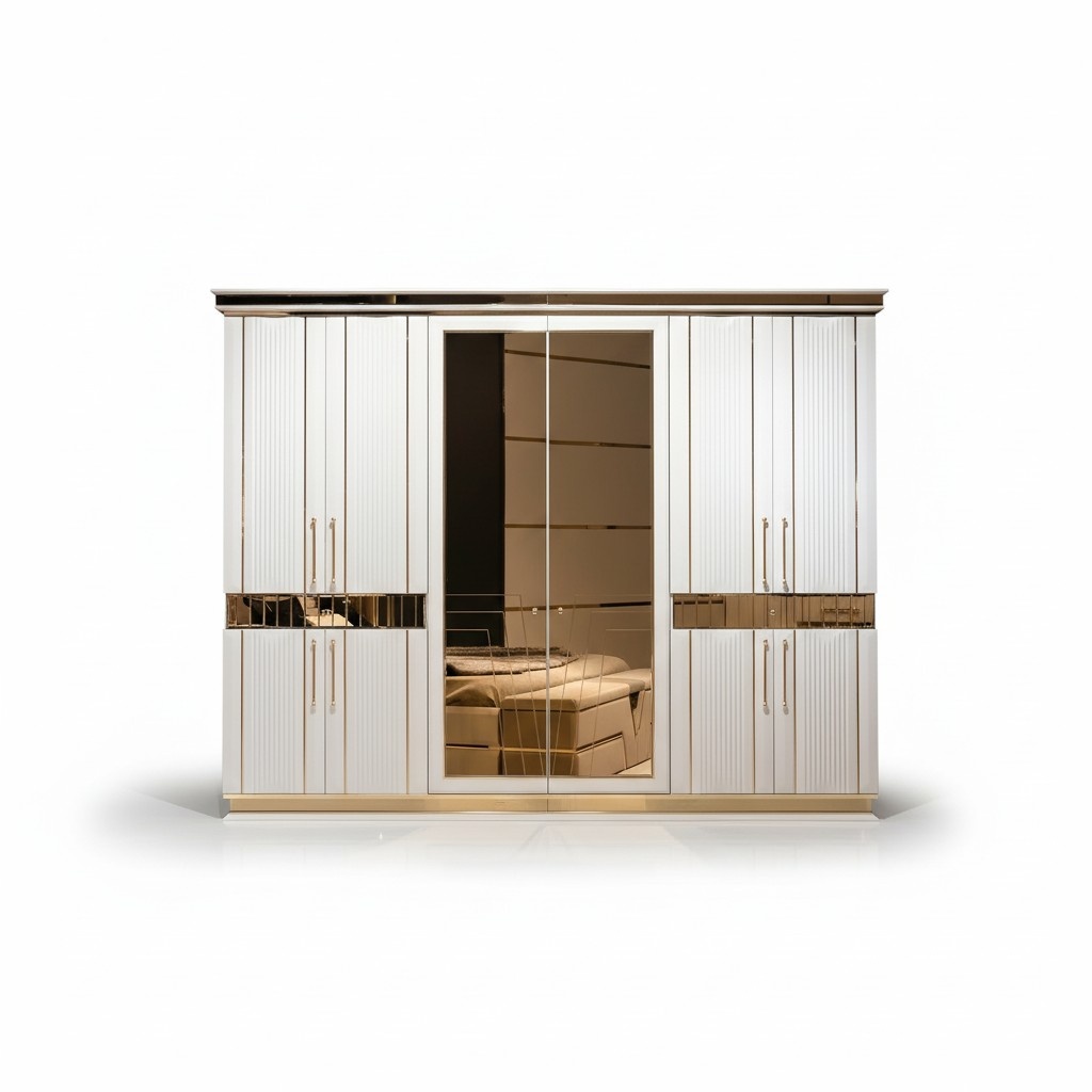 Kleiderschrank weiß Schlafzimmer Material Holz Schrank Luxus Modern