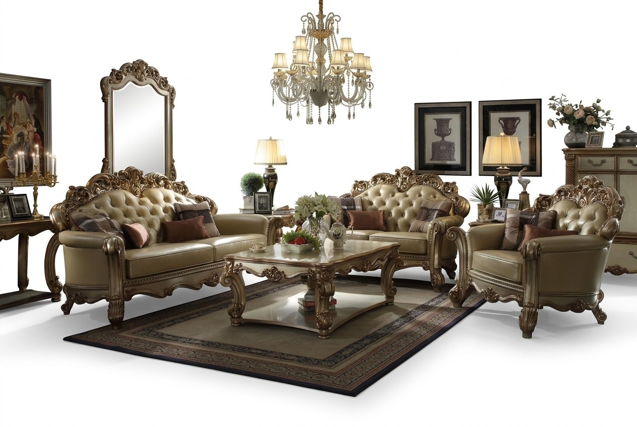 Königliche Sofagarnitur 3+2 Sitz Gruppe Sofa Couch Polster Garnitur Chesterfield