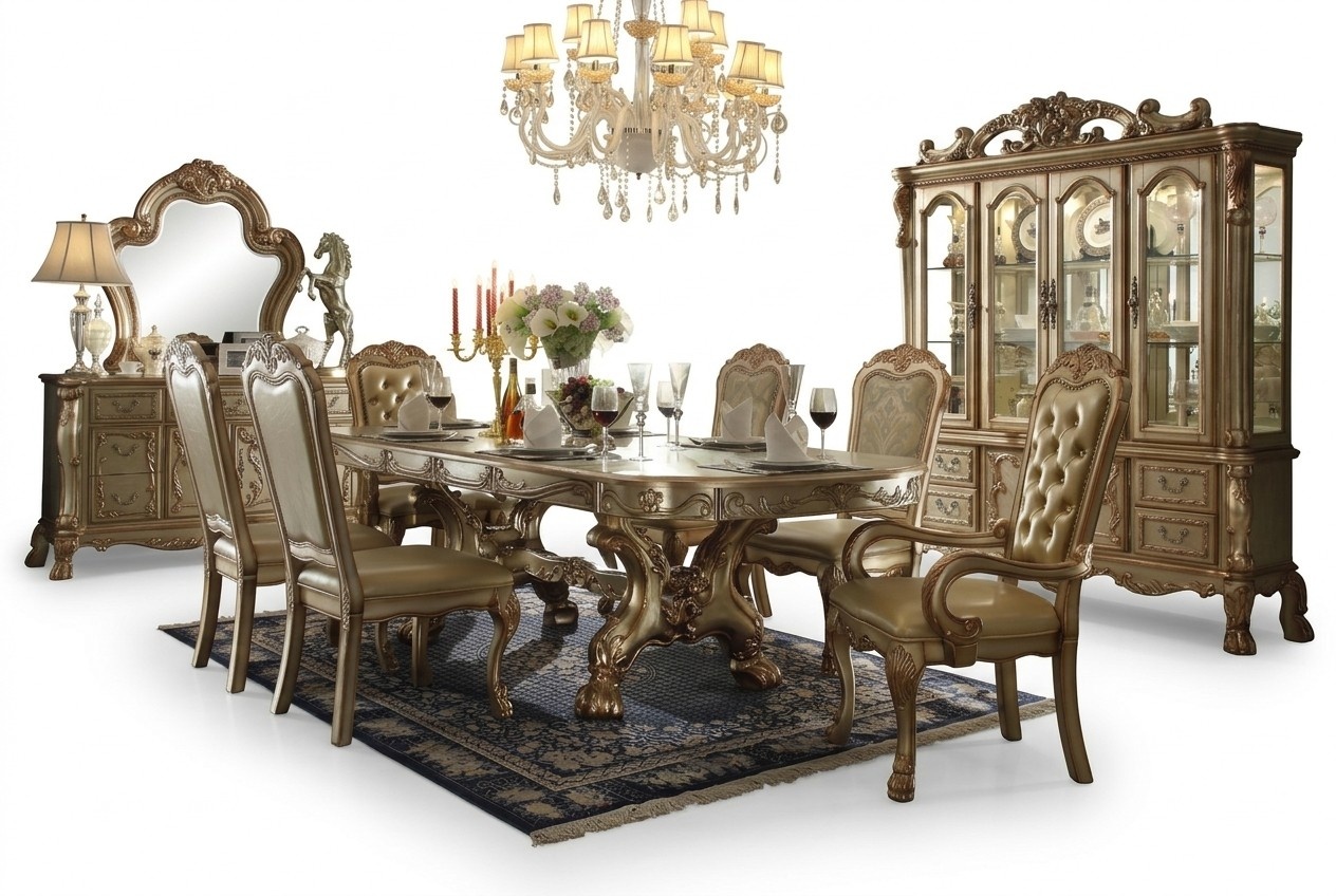 Königlicher Esstisch 6x Stühle Komplettes Esszimmer Garnitur Tisch Stuhl Gruppe