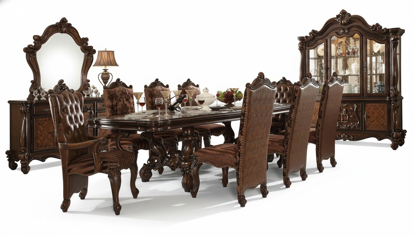 Königlicher Esstisch Tisch Holz Luxus Tische Barock Rokoko Esszimmer Antik Stil