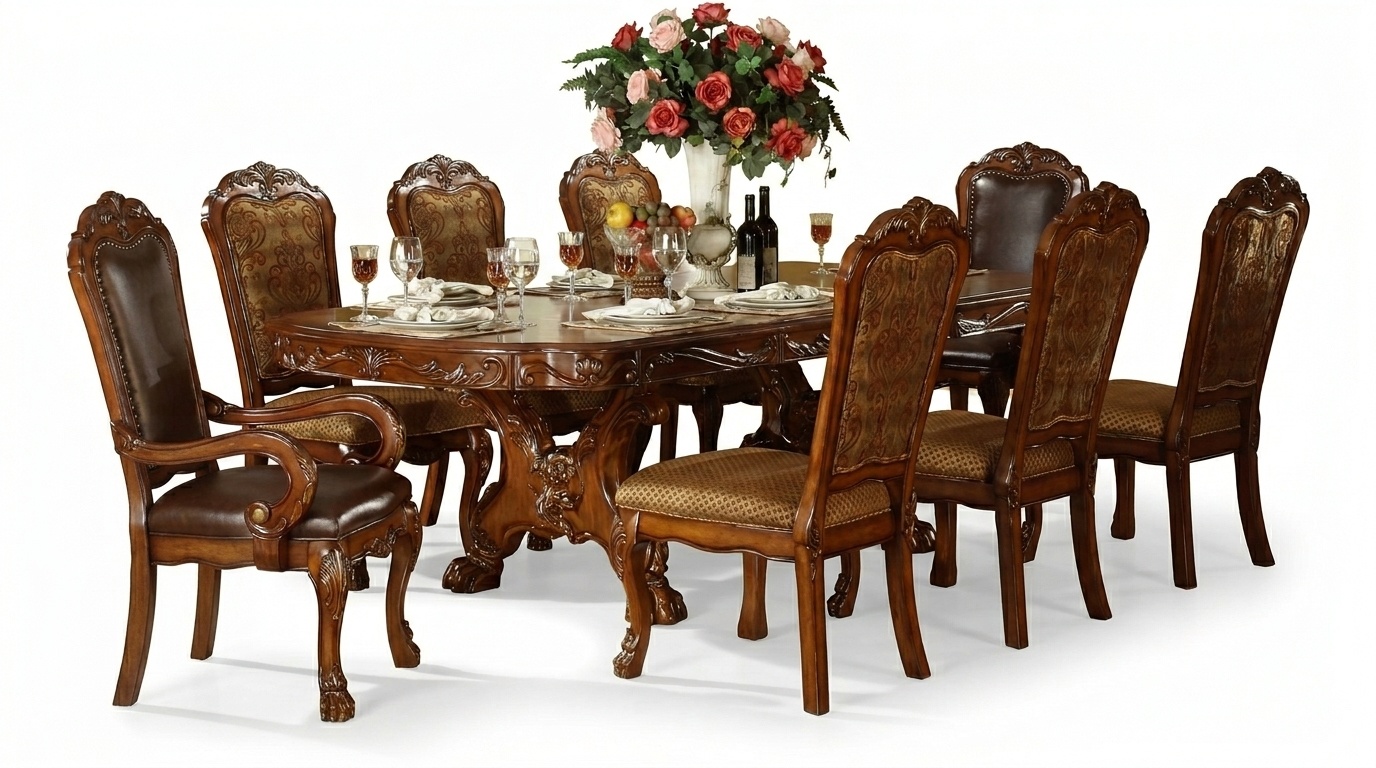 Königlicher Esstisch Tisch Tische Holztisch Klassischer Barock Rokoko Esszimmer