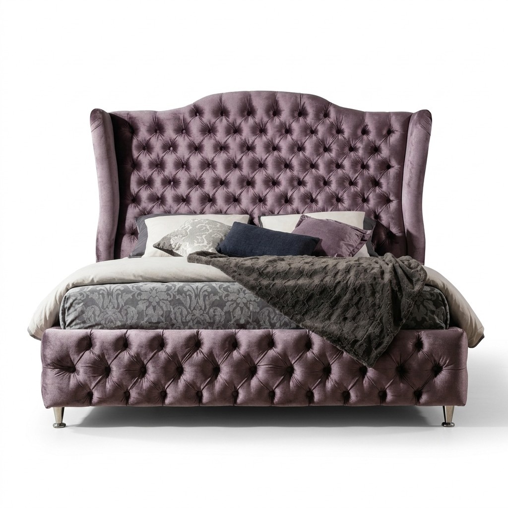 Königliches Chesterfield Bett Doppel Betten Schlafzimmer Möbel 180x200cm Hotel