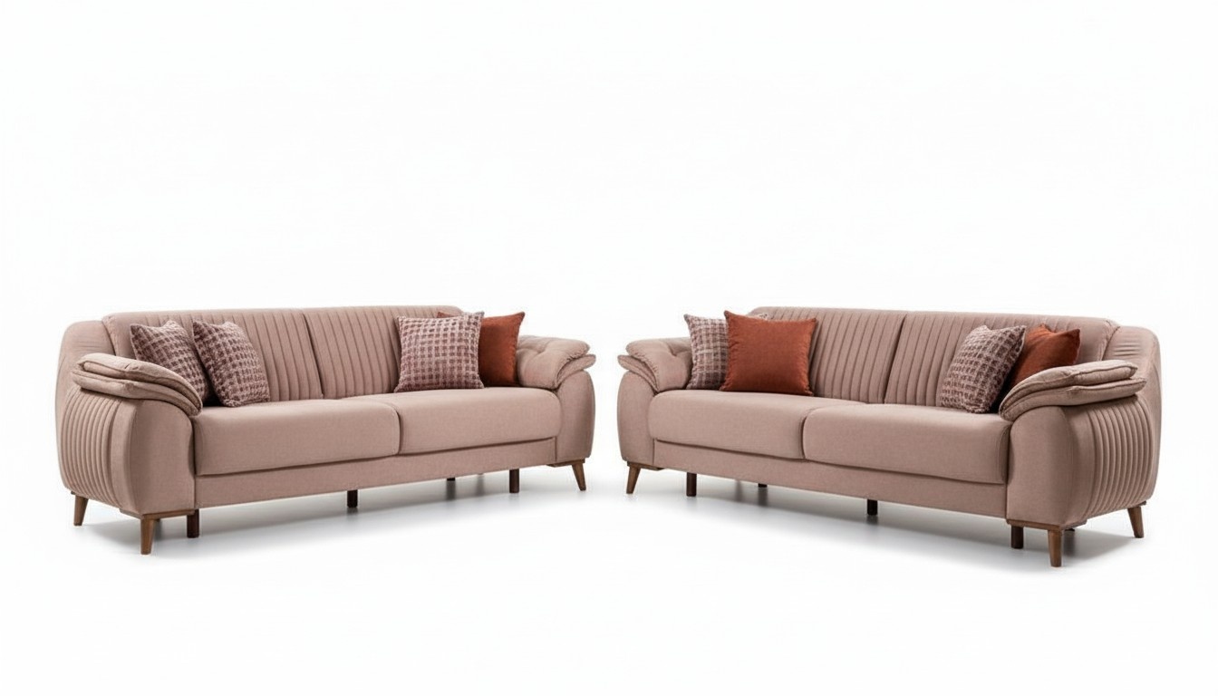 Komfortable Sofagarnitur 3+3+1 Sitzer Sitzgruppe Polstergarnitur Couchgarnitur