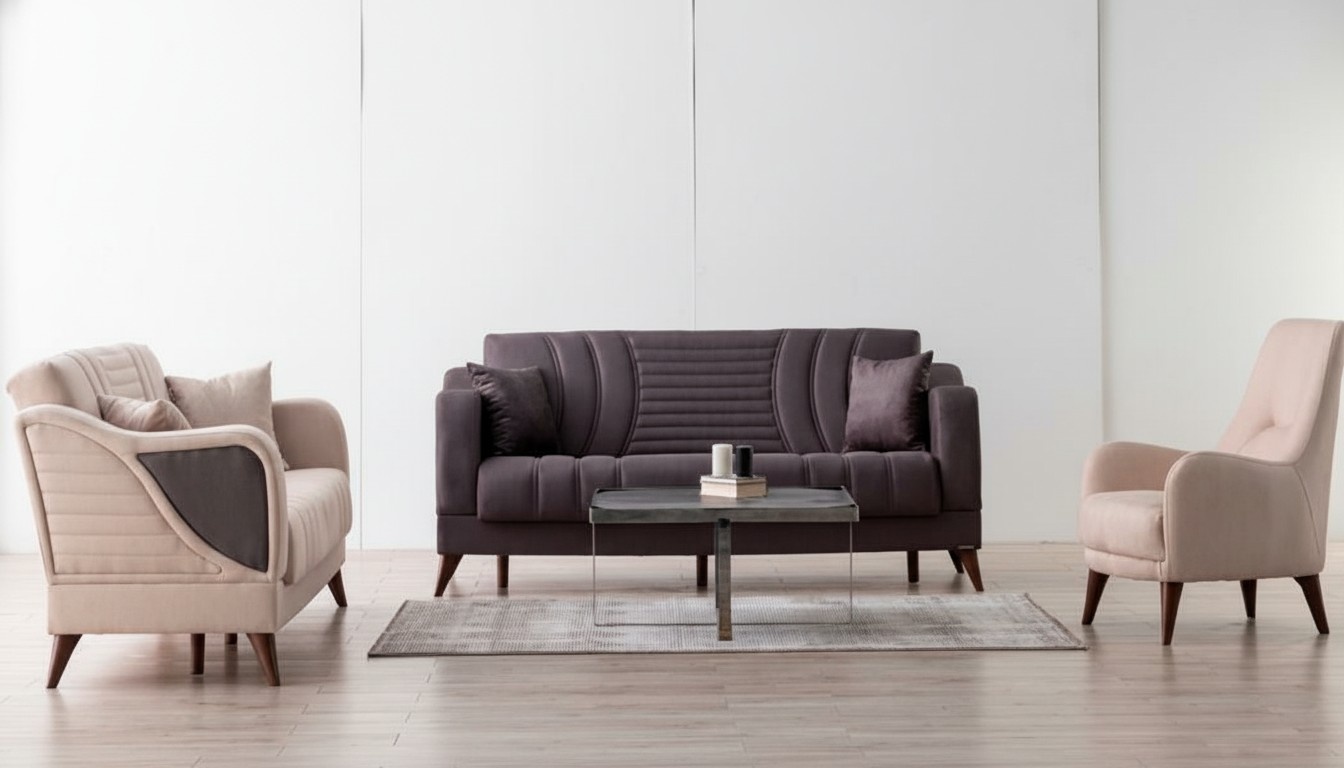 Komfortable Sofagarnitur 3+3+1 Sitzer Stilvolles Design für elegantes Wohnen