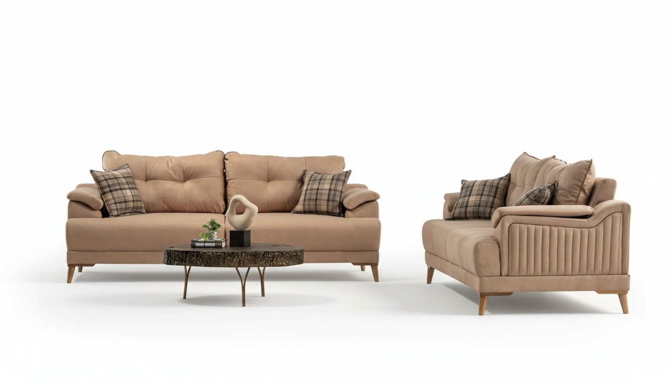 Komfortable Sofagarnitur 3+3 Sitzer Stilvolle Sofaset Polstergarnitur Sitzgruppe