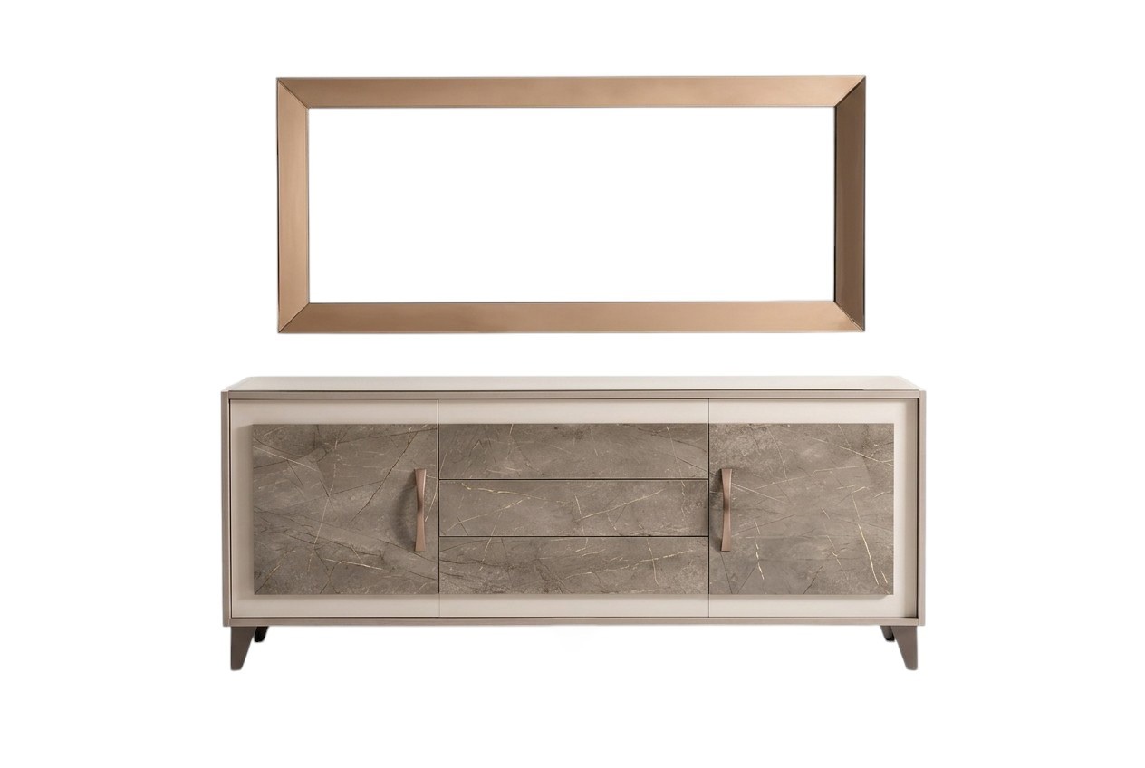 Kommode Anrichte Holz Buffet Vitrine Luxus Schrank Möbel Set arredoclassic