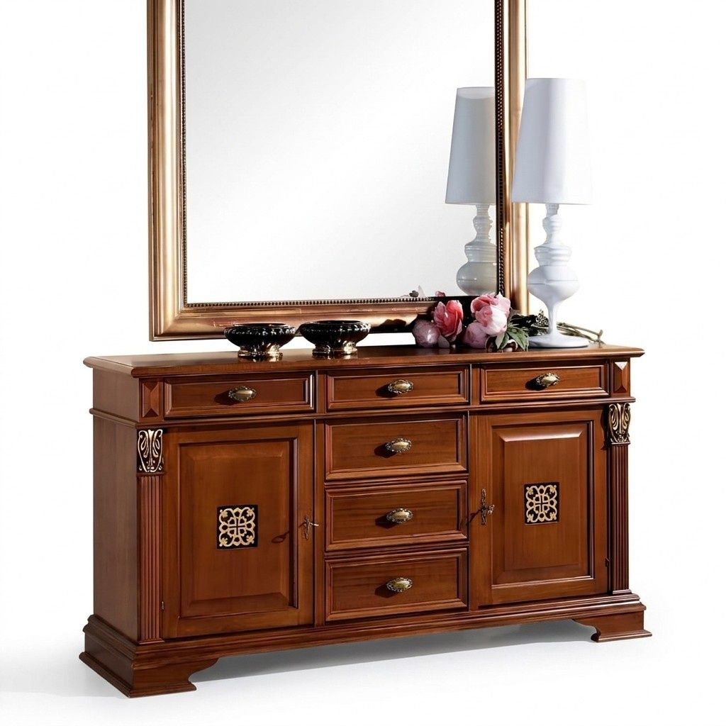 Kommode Anrichte Schrank Garderobe Sideboard Italienische Möbel Antik Stil Holz