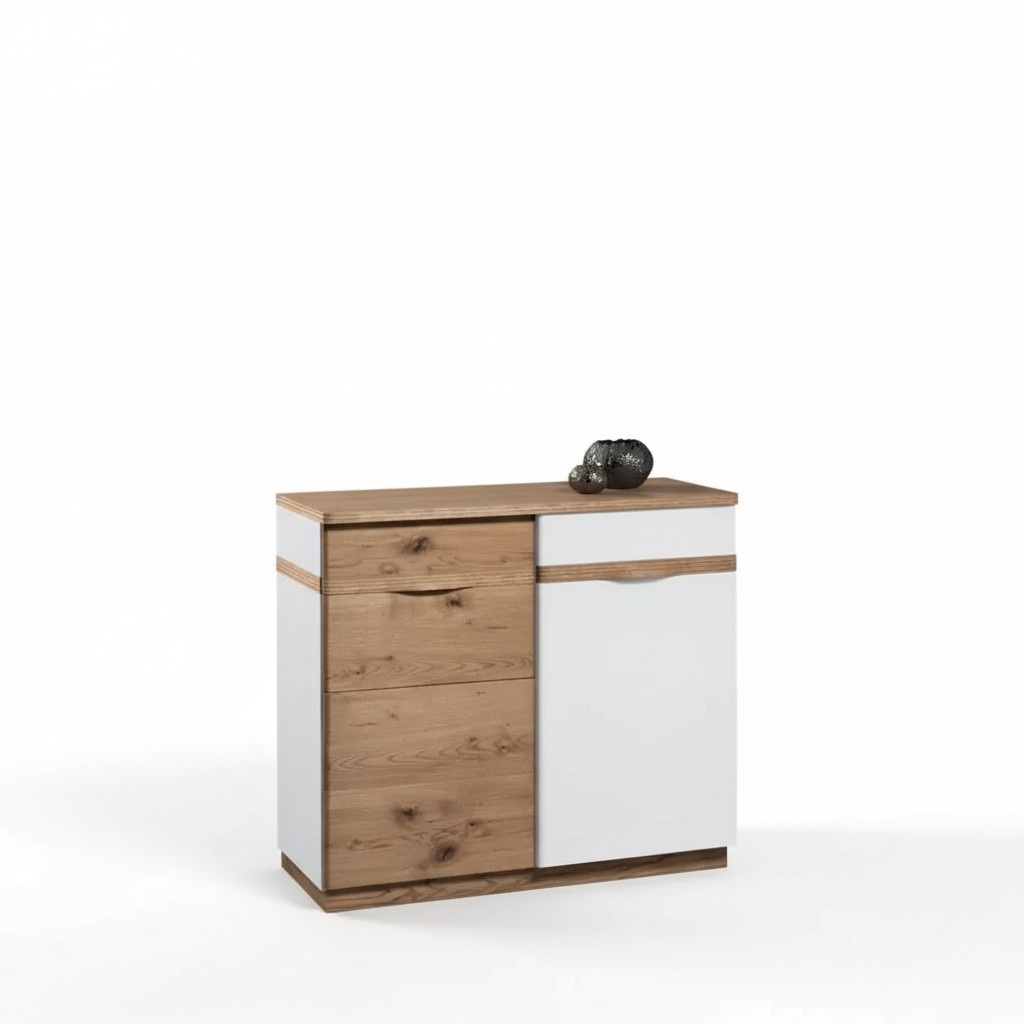 Kommode mit 3 Schubladen Sideboard weiß Anrichte holz modern