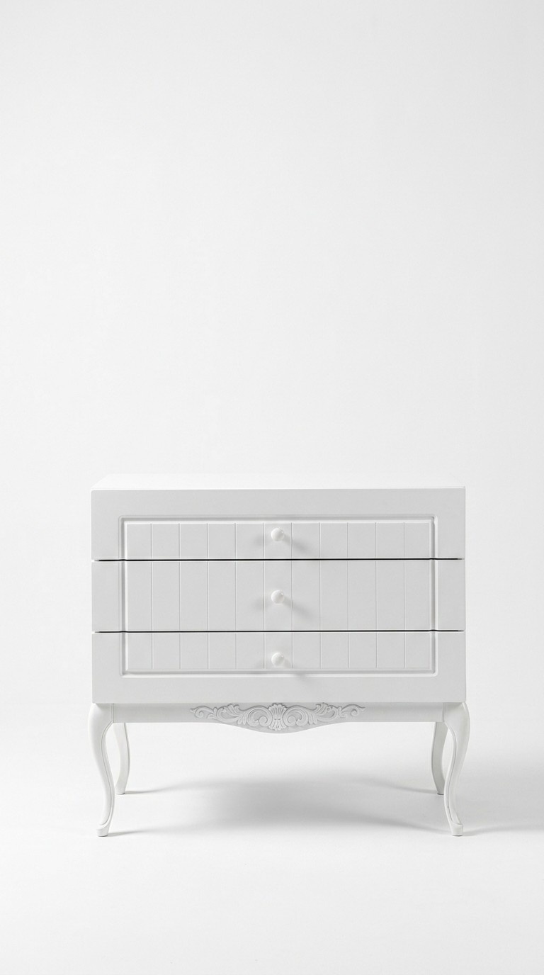 Kommode mit Spiegel Jugendzimmer Möbel Design Neu Holz Weiße Farbe