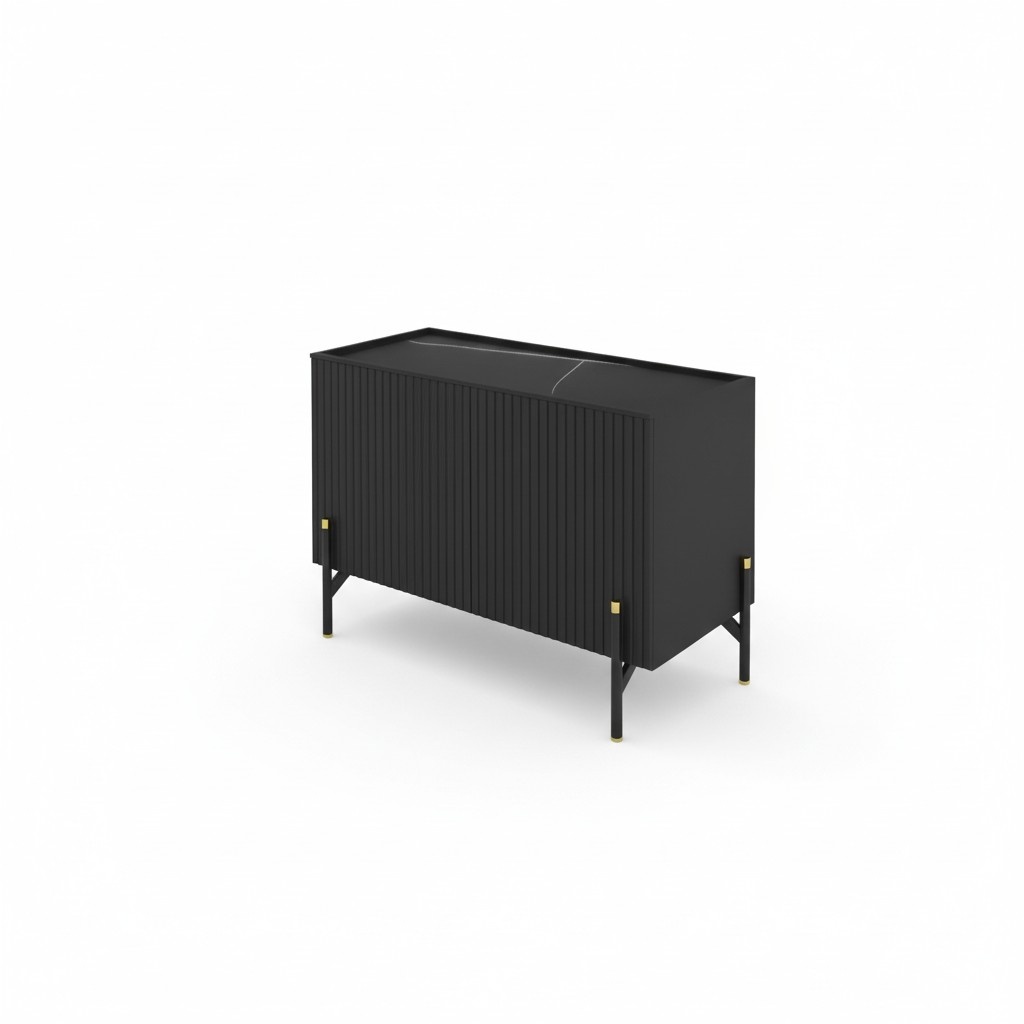 Kommode Sideboard Bürokommode Design Möbel Schrank Lowboard Büro Schwarz