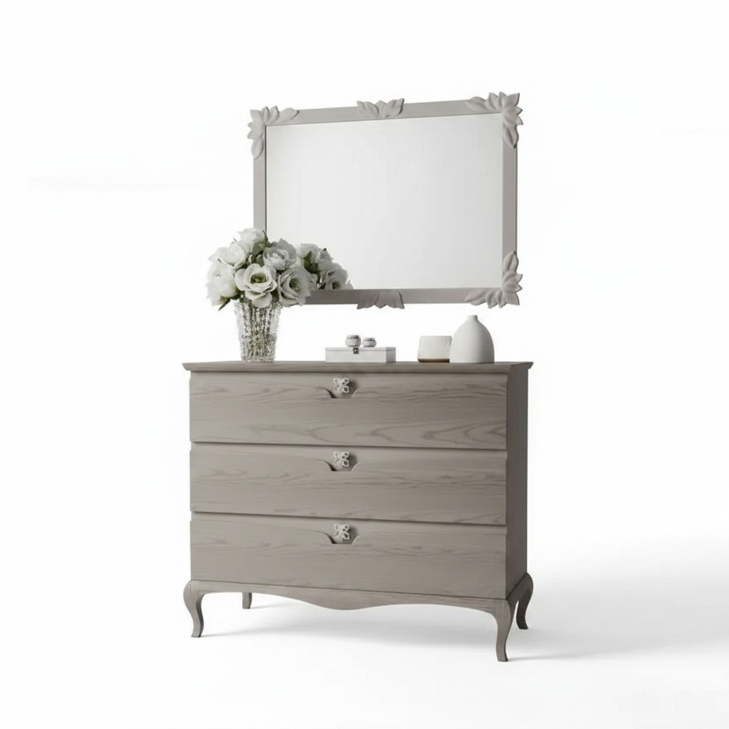 Kommode Spiegel Schrank Luxus Kommoden Regal Konsole Möbel Set 2tlg.