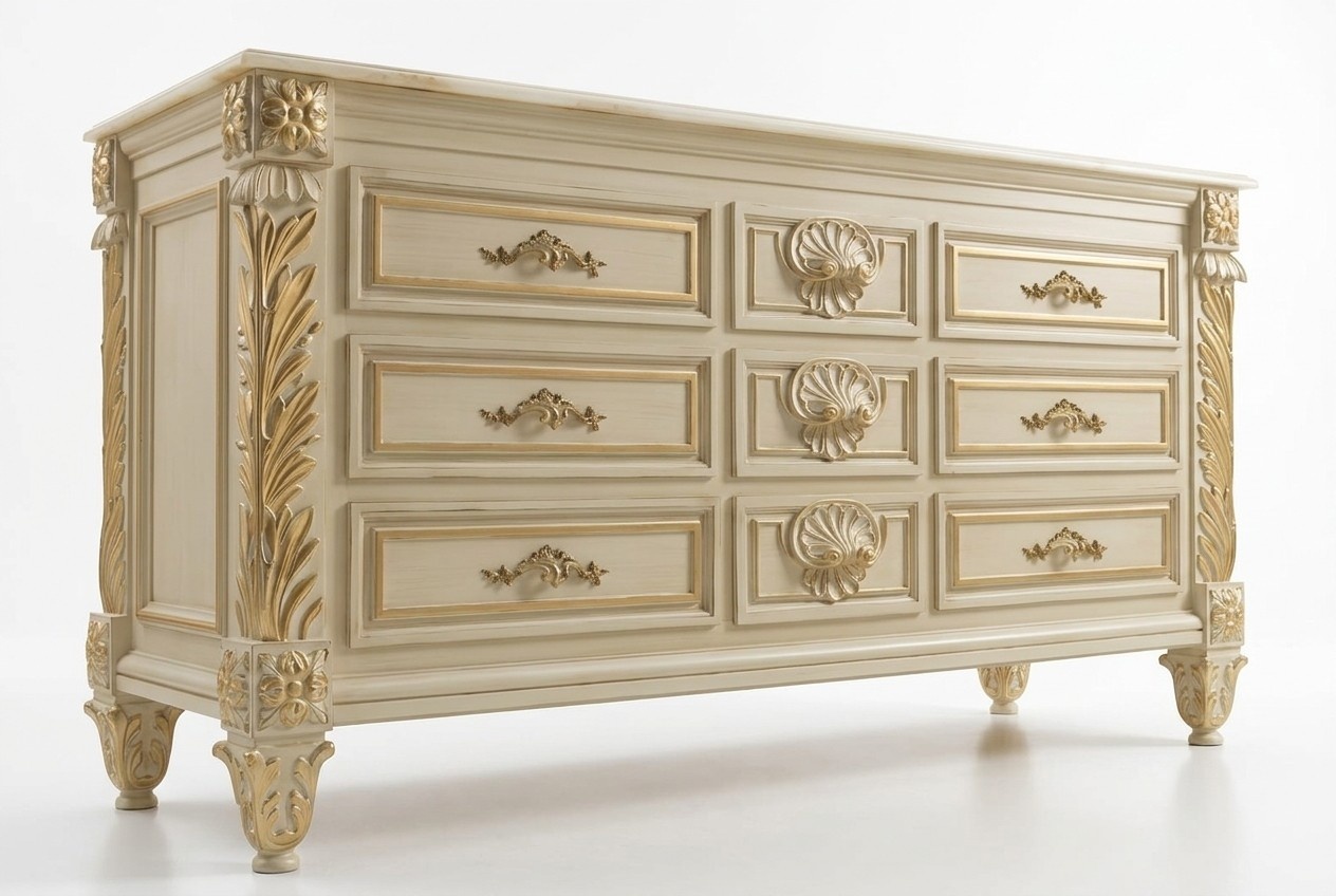 Kommode Wohnzimmer Kommoden Schubladen Holz Sideboard Schrank Schränke Massiv