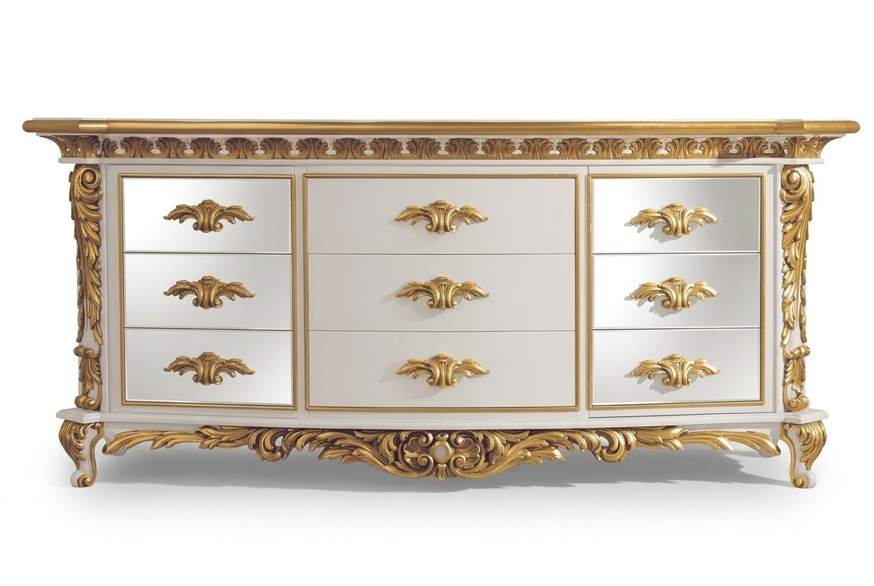 Kommode Wohnzimmer Kommoden Schubladen Holz Sideboard Schrank Schränke Massiv