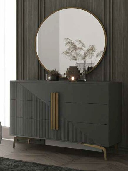 Modern Sideboard Holz Kommode Grau Schrank Schränke Luxus Italienische Neu-
