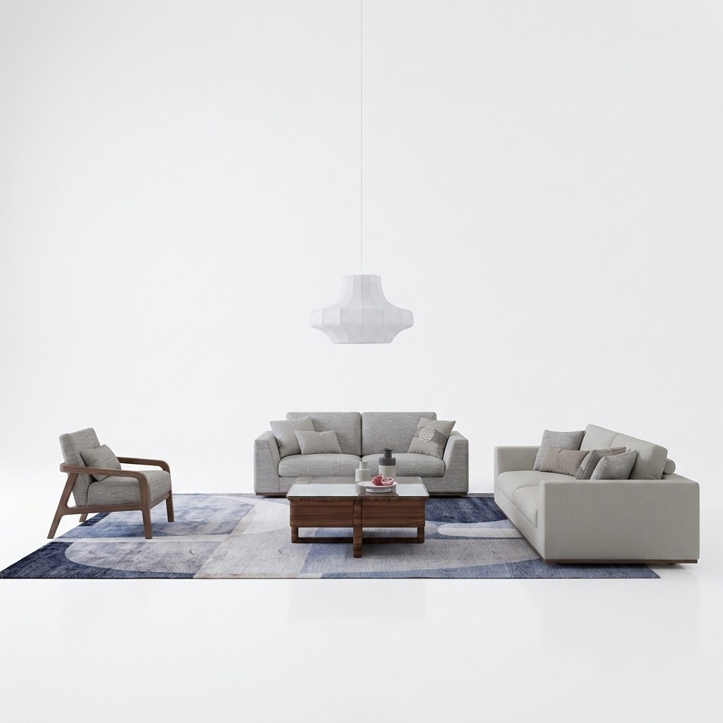 Komplett Grau Sofagarnitur Zweisitzer Sofa Polstermöbel Sessel Polster Textil