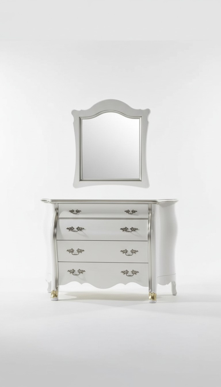 Komplett hölzerne Kommode mit Spiegel klassische Möbel Dekoration 2tlg