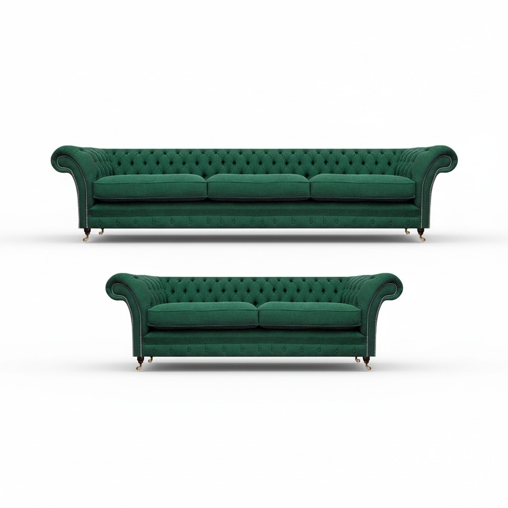 Komplett Möbel Polstermöbel 2x Sofas Couch Wohnzimmer Einrichtung Chesterfield